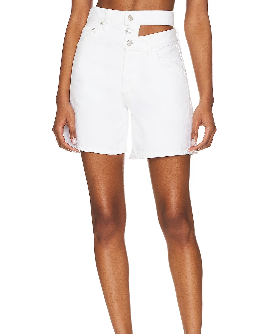 Chica White High Waist Denim Shorts