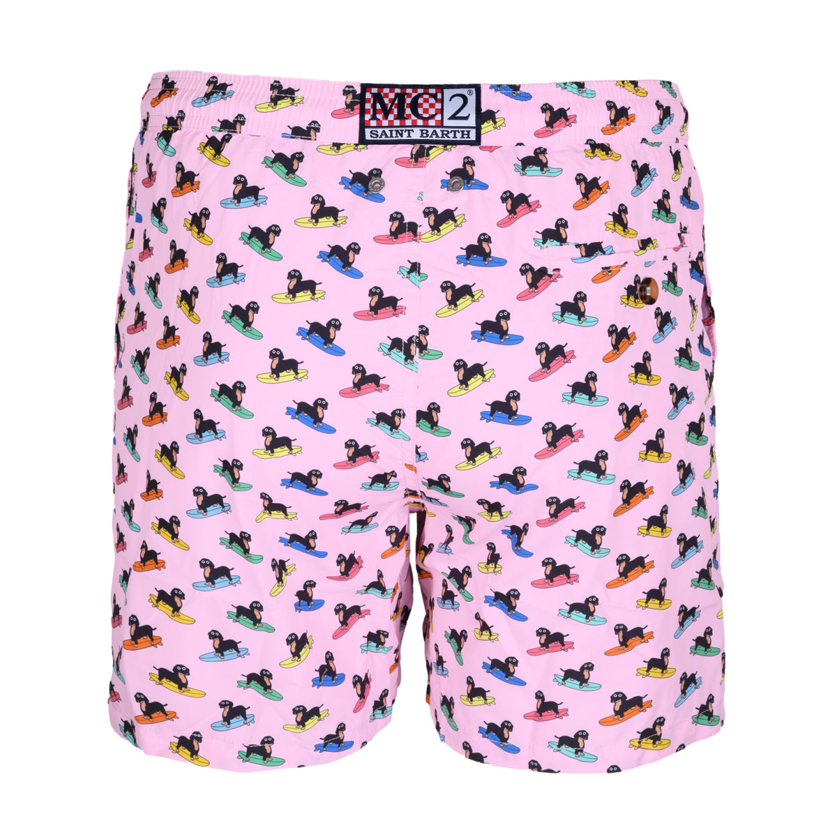 Lighting Micro Basset Dog Surfing Pink