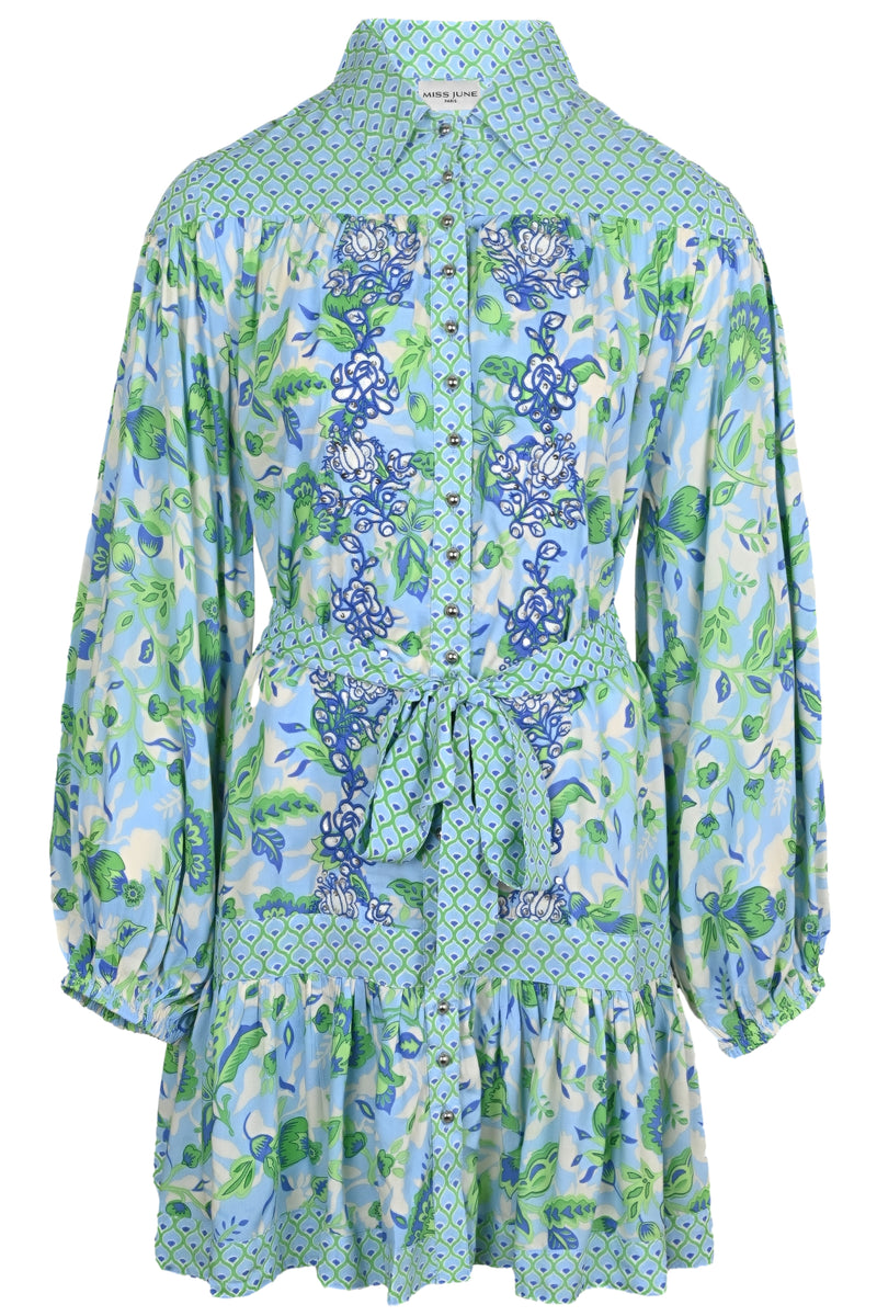 Stefania Short Dress Blue