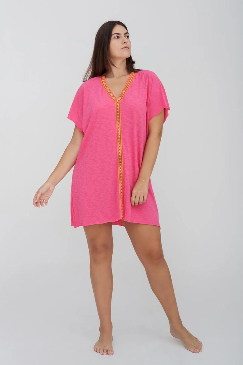 mini abaya dress Pima Mini Abaya Hot Pink