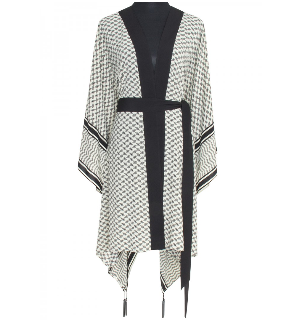 Desert Tribe Long Kimono Evil Eye In Neon Yellow
