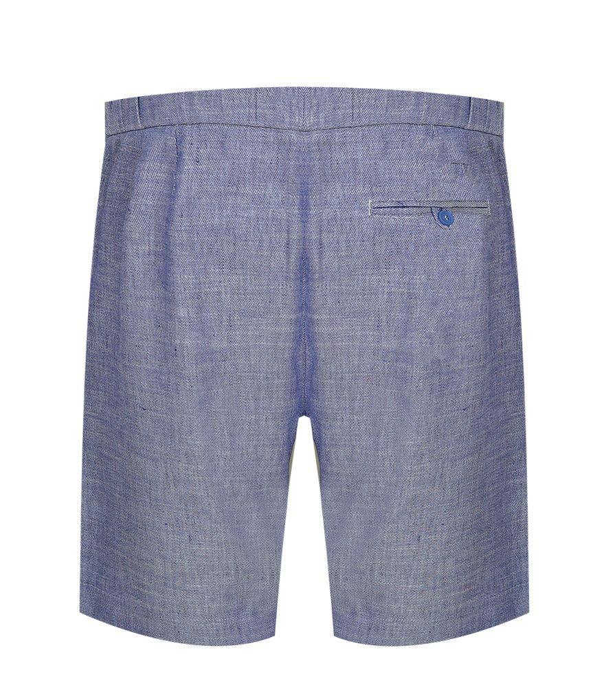 Men's Linen Shorts in Melange Navy Blue Linen Drawstring Shorts