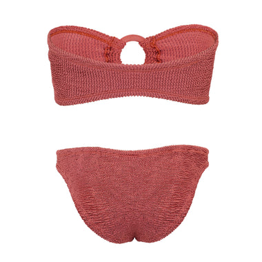 Gloria Bikini With Fabric Covered Hoops Metallic Rosewood - ONE SIZE - Bikini