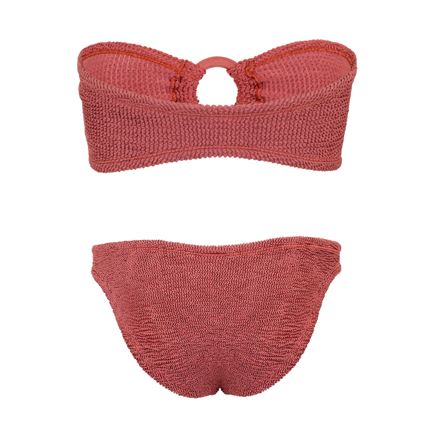 Load image into Gallery viewer, Gloria Bikini With Fabric Covered Hoops Metallic Rosewood - ONE SIZE - Bikini
