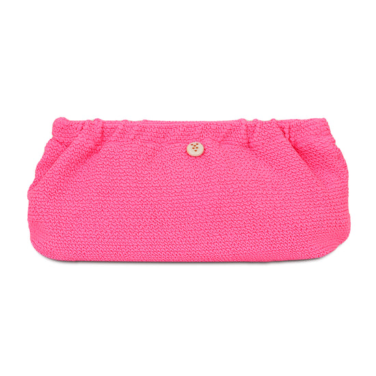 Load image into Gallery viewer, Crinkle Clutch Bag Pink Bubble Gum
