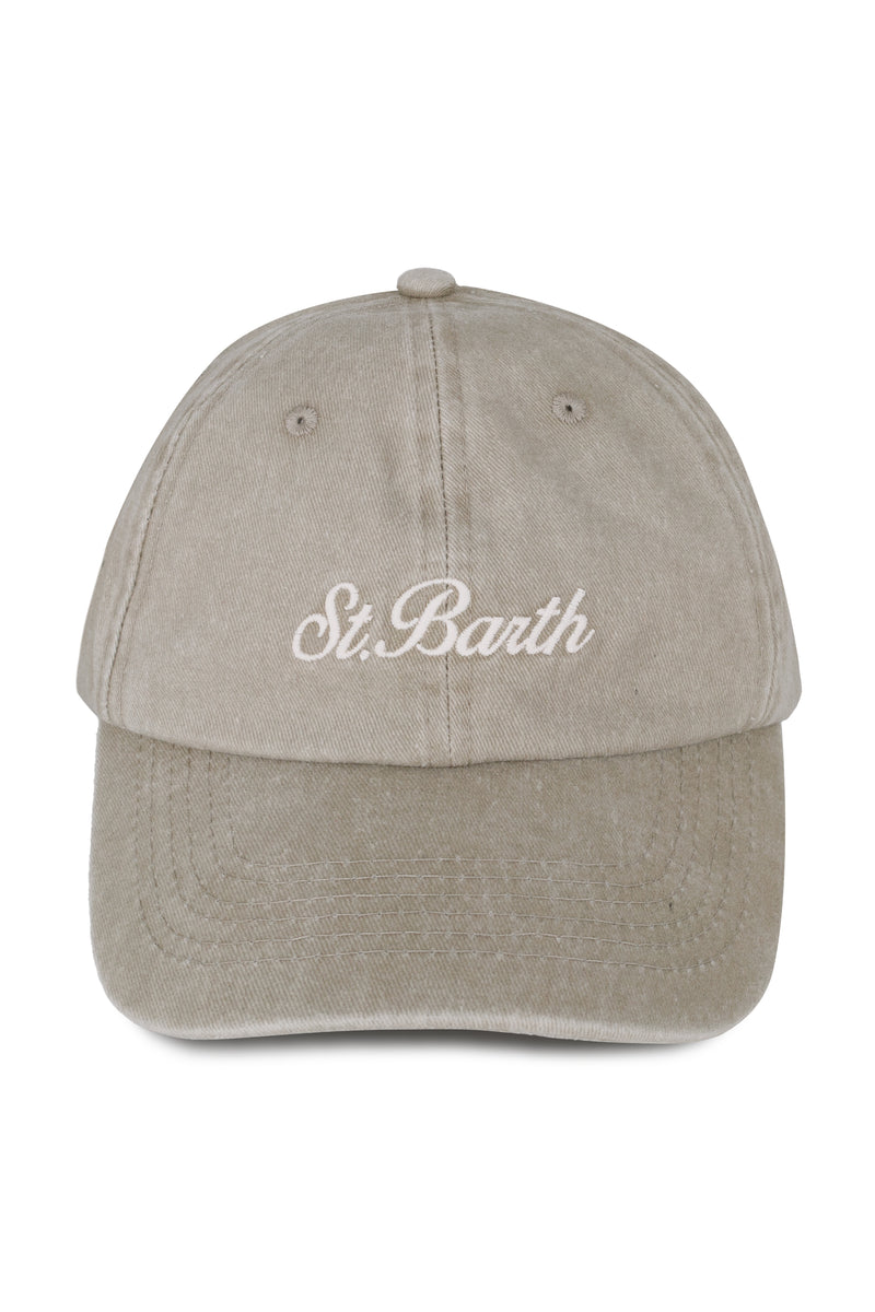 Davis Beige Baseball Cap with Embroidered Logo