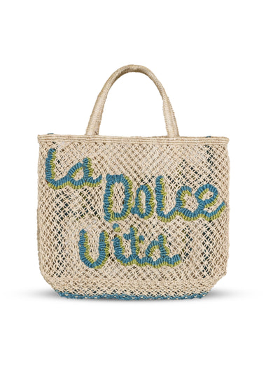 La Dolce Vita Jute Bag Natural/Ocean - Bag