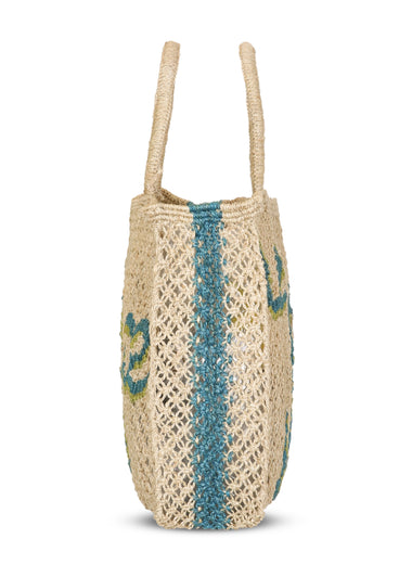 La Dolce Vita Jute Bag Natural/Ocean - Bag