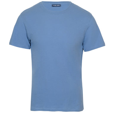 Lucio Linen Blend T-Shirt Denim Blue - Top