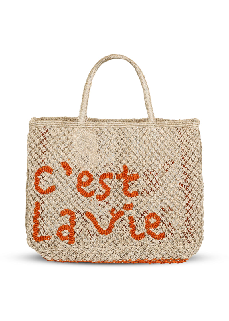 C'est La Vie Jute Bag Natural/Tango