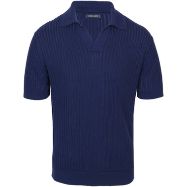 Rino RC Chain Stitch Knitted Polo Dusk - Polo Shirt