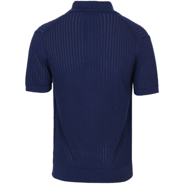 Rino RC Chain Stitch Knitted Polo Dusk - Polo Shirt
