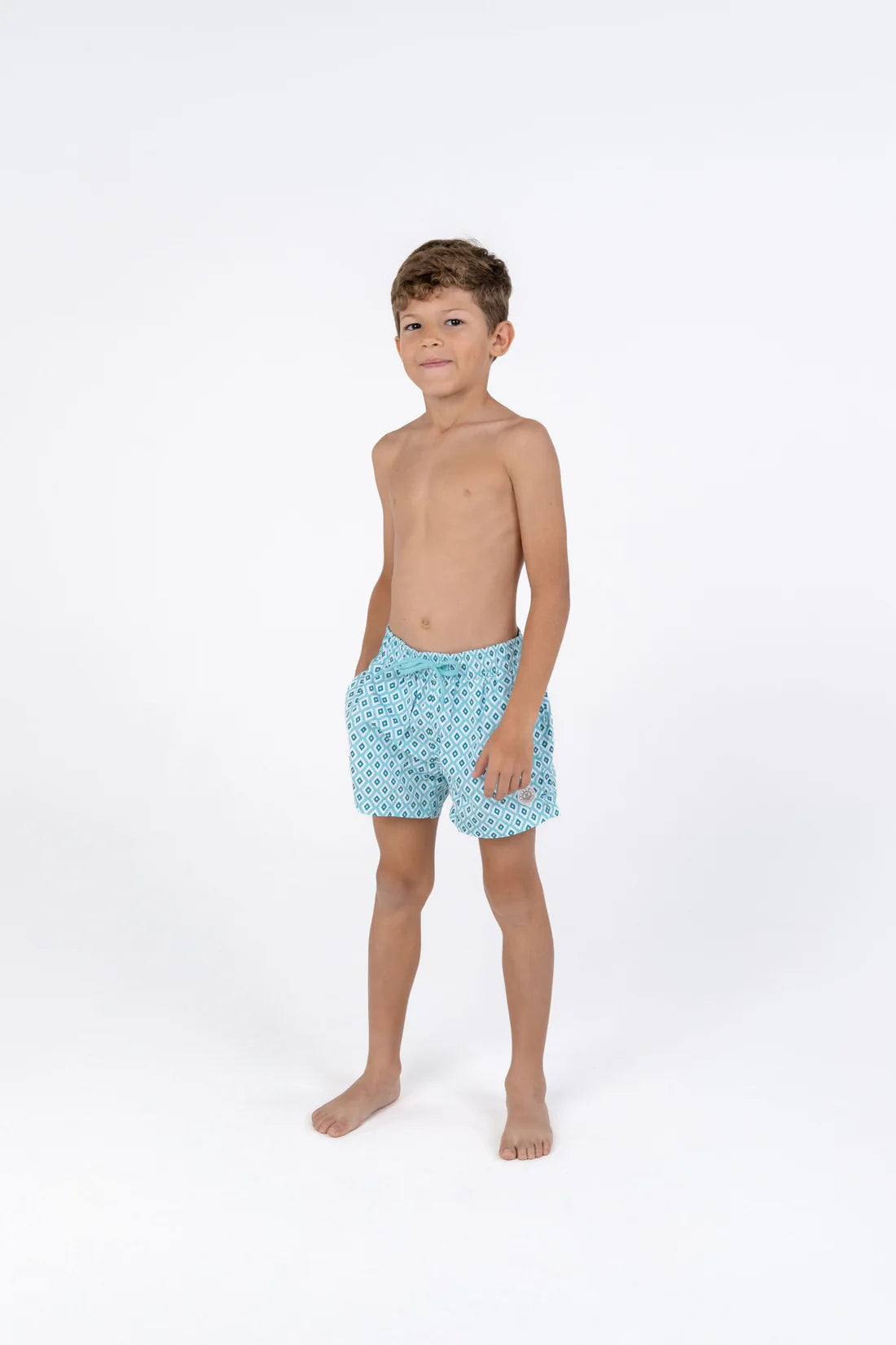 Load image into Gallery viewer, Boys Swim Shorts Diamond Green
