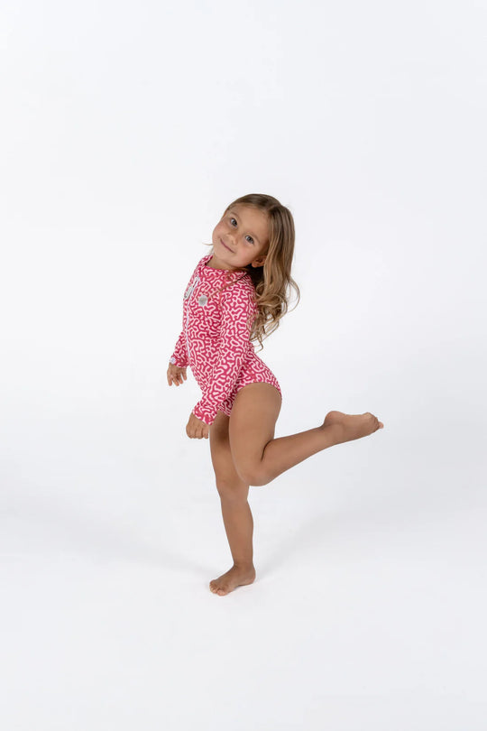 Girls Swimsuit Long Sleeve Coral Reef