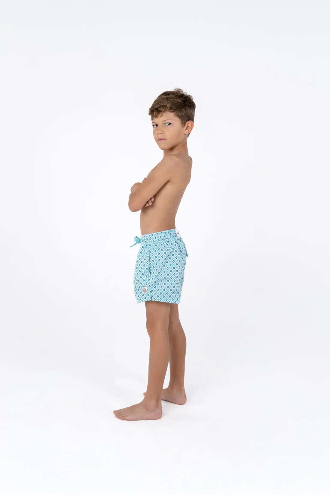 Load image into Gallery viewer, Boys Swim Shorts Diamond Green

