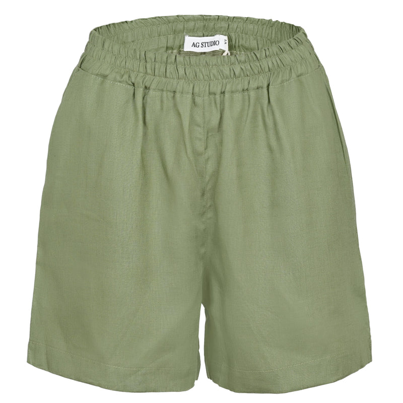 Olive Linen Shorts