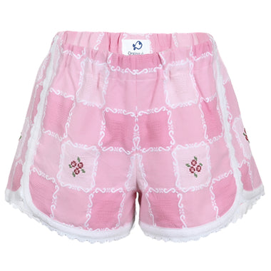 Orsina Cotton Shorts Pink Hues Check M - Shorts