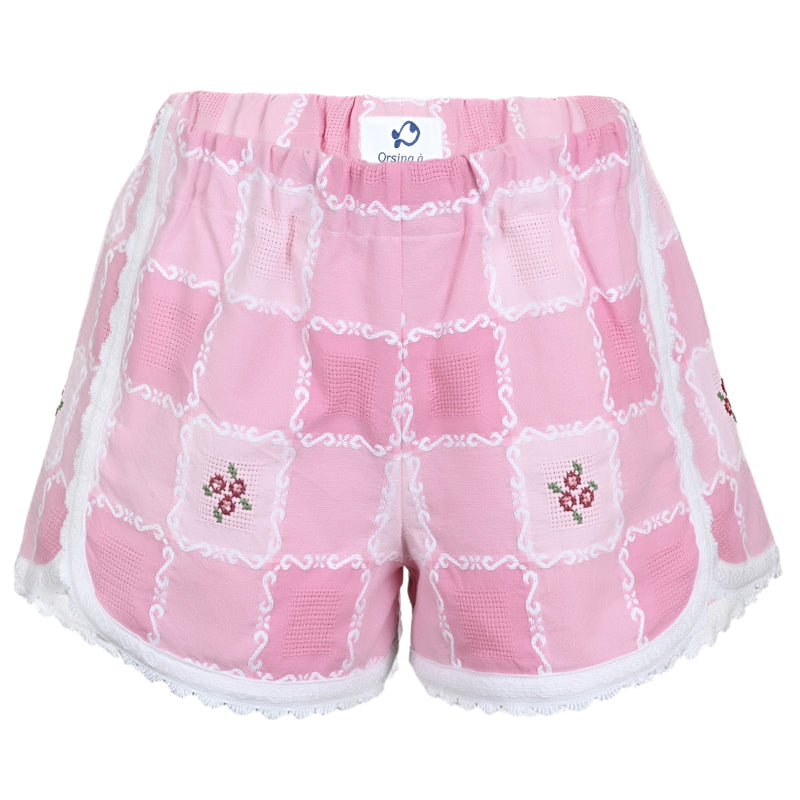 Orsina Cotton Shorts Pink Hues Check M