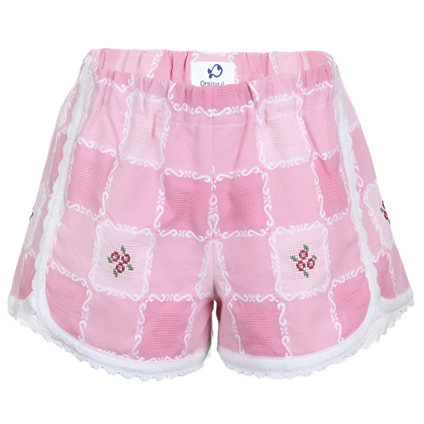 Load image into Gallery viewer, Orsina Cotton Shorts Pink Hues Check M - Shorts
