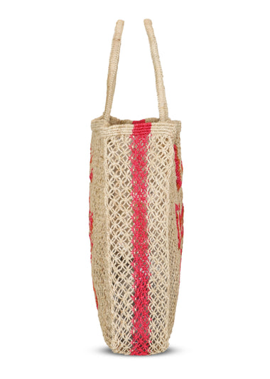 La Dolce Vita Jute Bag Natural/Hot Pink - Bag