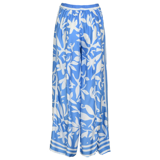 Summer Breeze Print Satin Pants - Bottoms