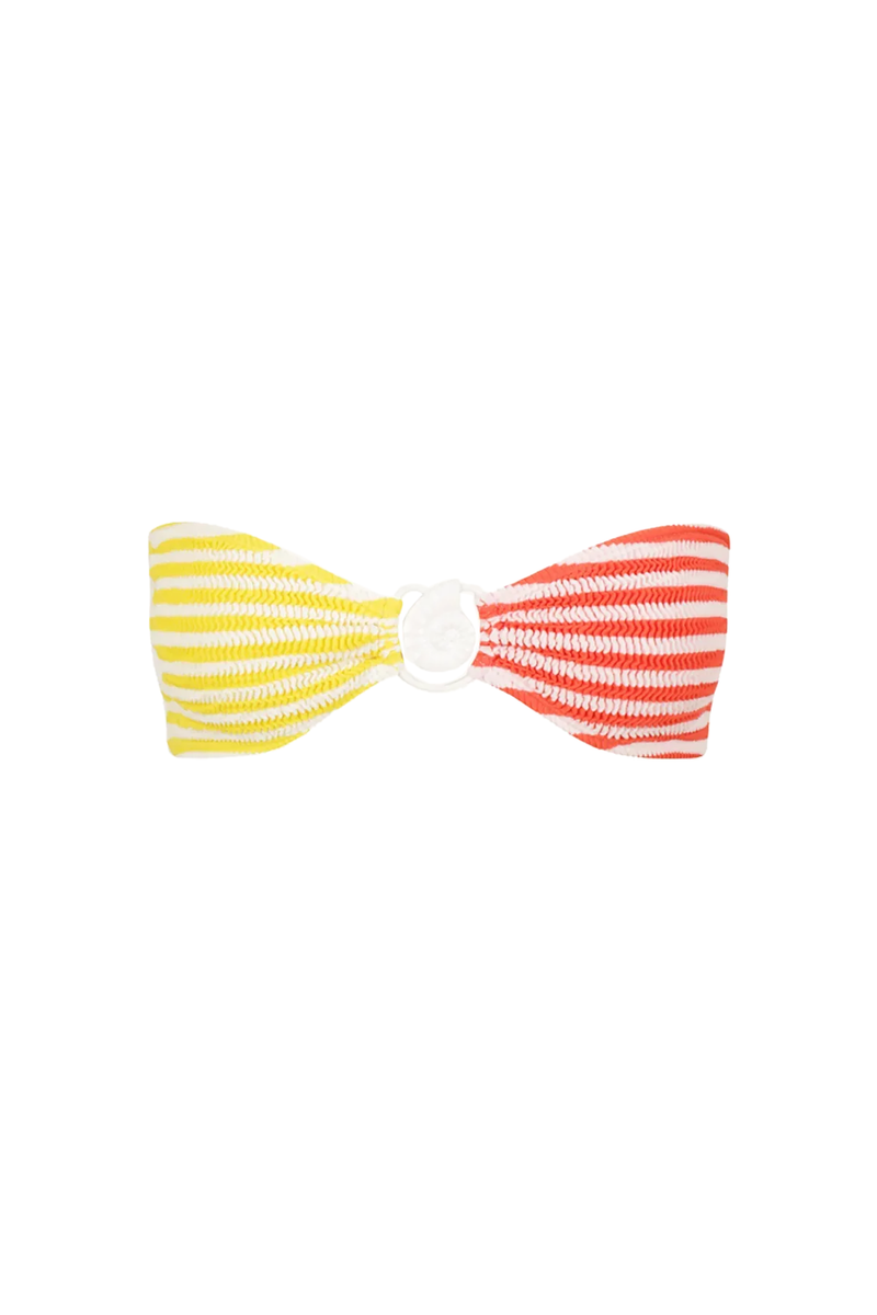 Lychee Bikini Top Coral Sunshine Stripe