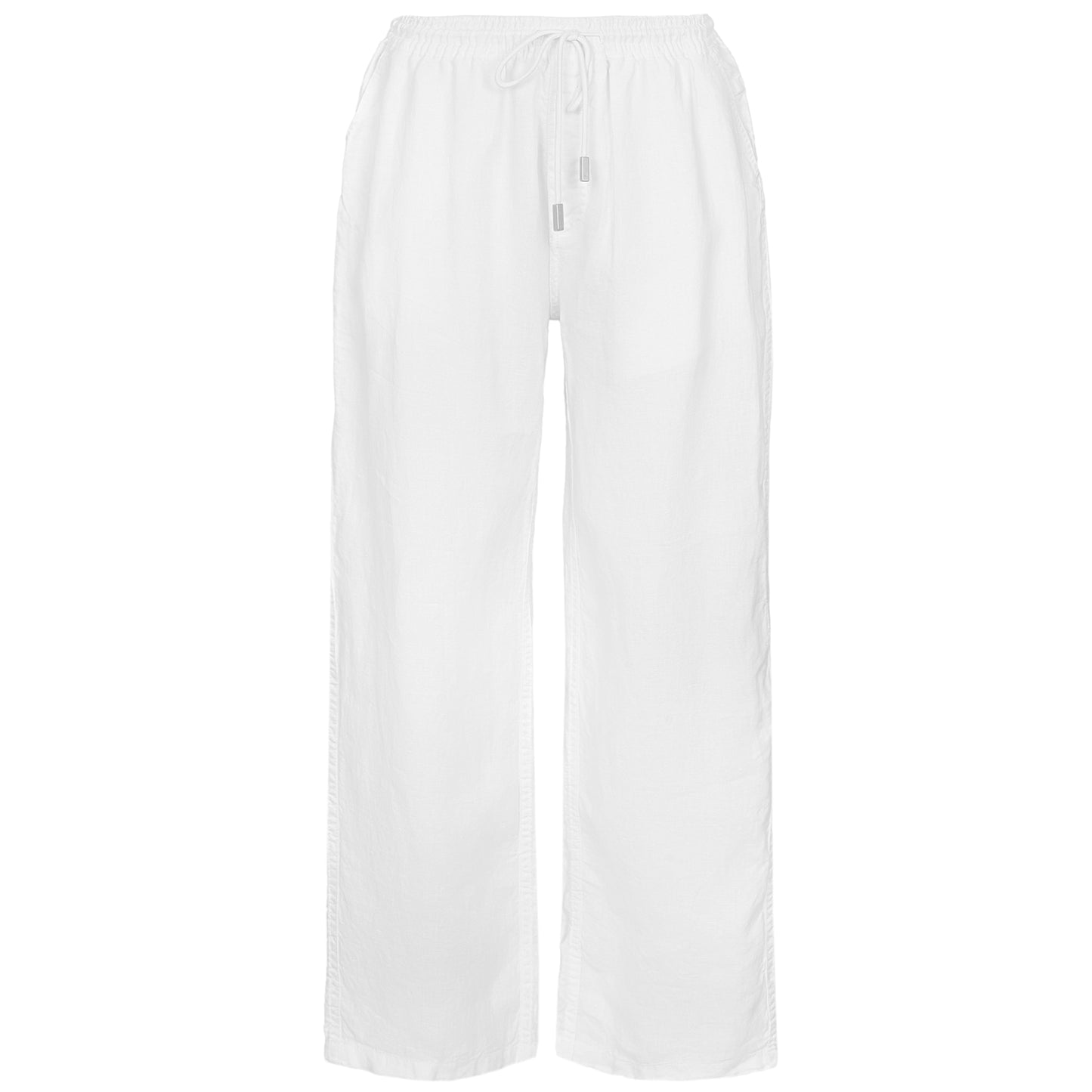 Load image into Gallery viewer, Men Linen Pant Solid White - Trousers
