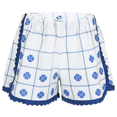 Orsina Cotton Shorts Blue Trim Floral L - Shorts