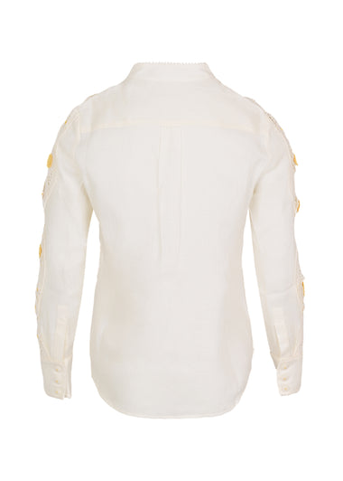 Everley Flower Trim Shirt - Top