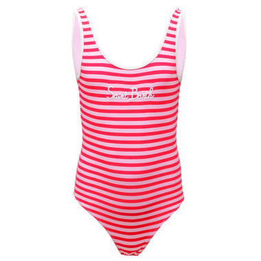Cara String Saint Barth Stripes Red & White - Girls One Piece