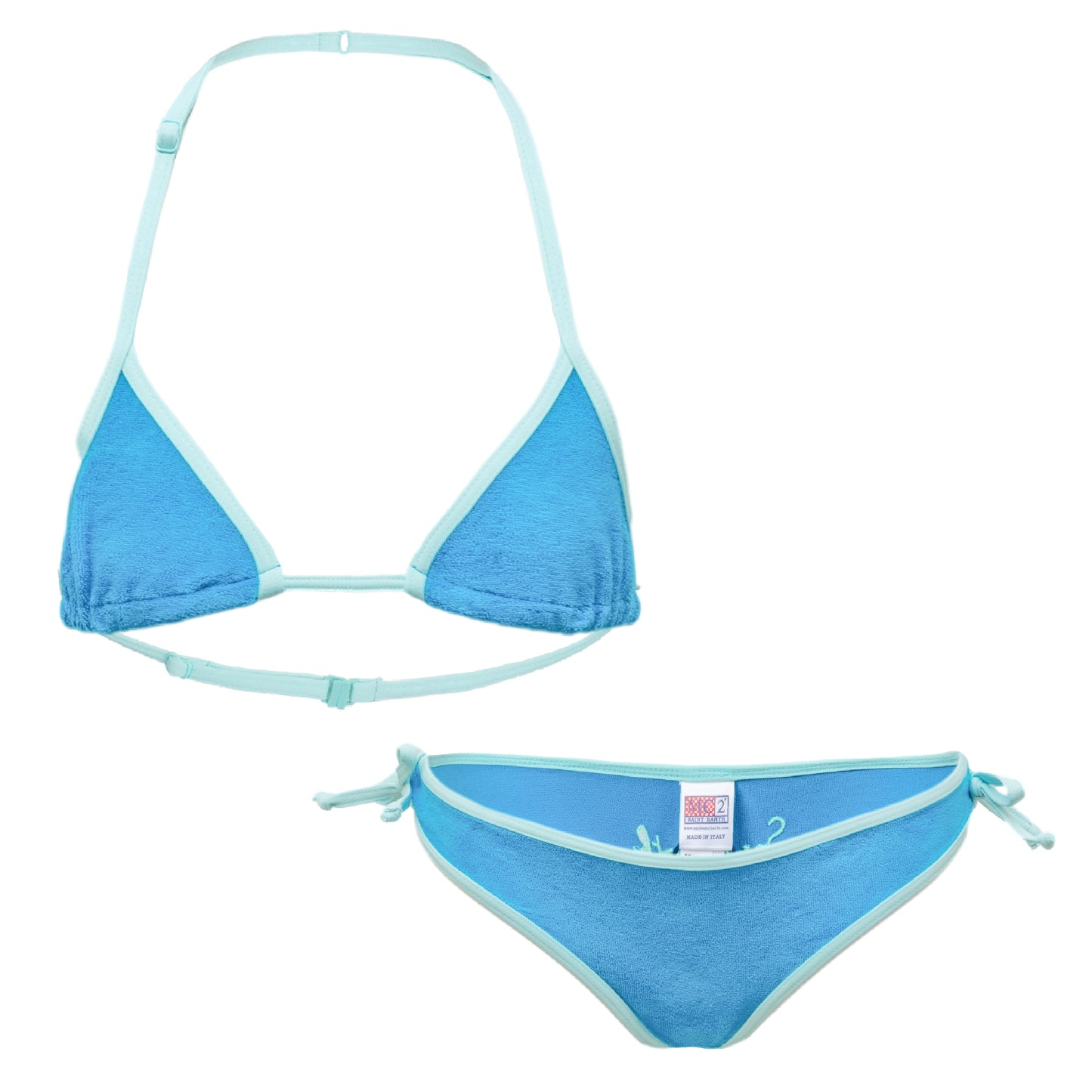 Load image into Gallery viewer, Holly String Terry Blue &amp;amp; Green - Girls Bikini
