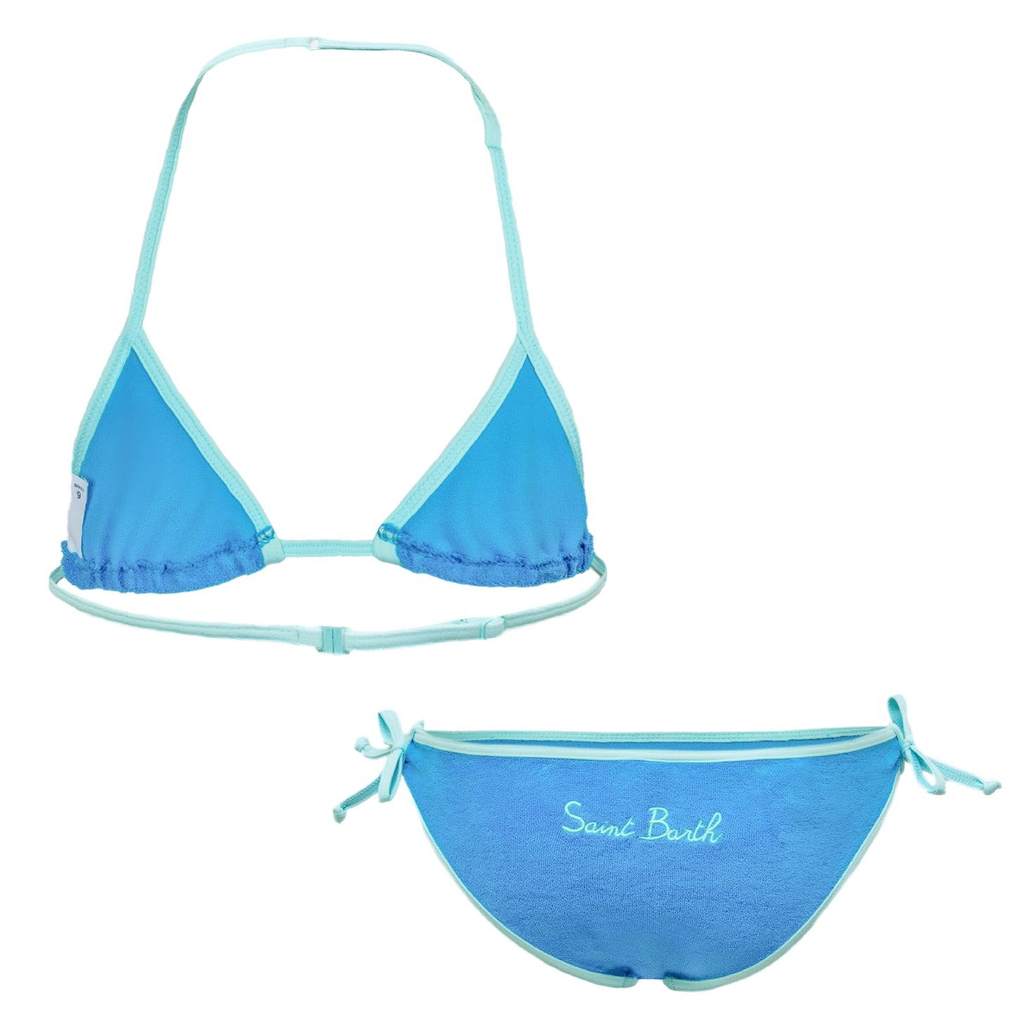 Load image into Gallery viewer, Holly String Terry Blue &amp;amp; Green - Girls Bikini
