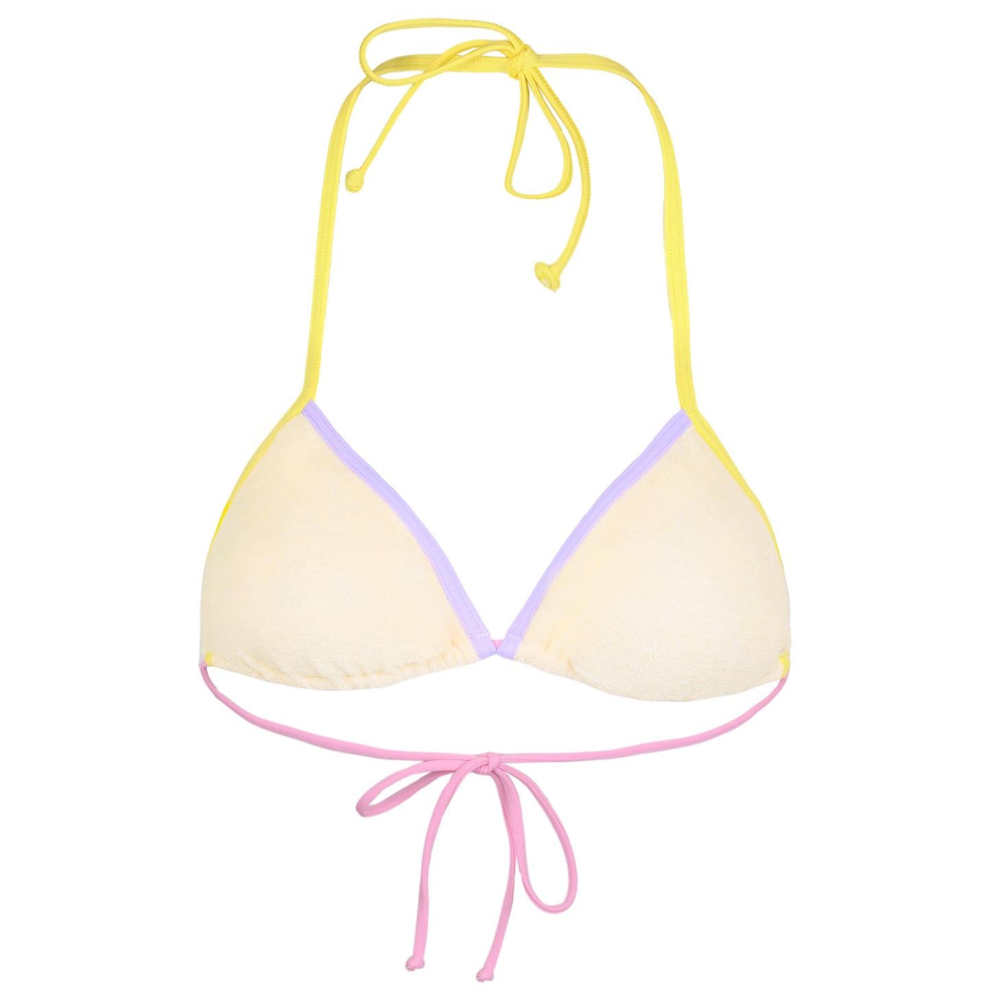 Load image into Gallery viewer, Leah String Triangle Bikini Top Terry Multicolour - Bikini Top
