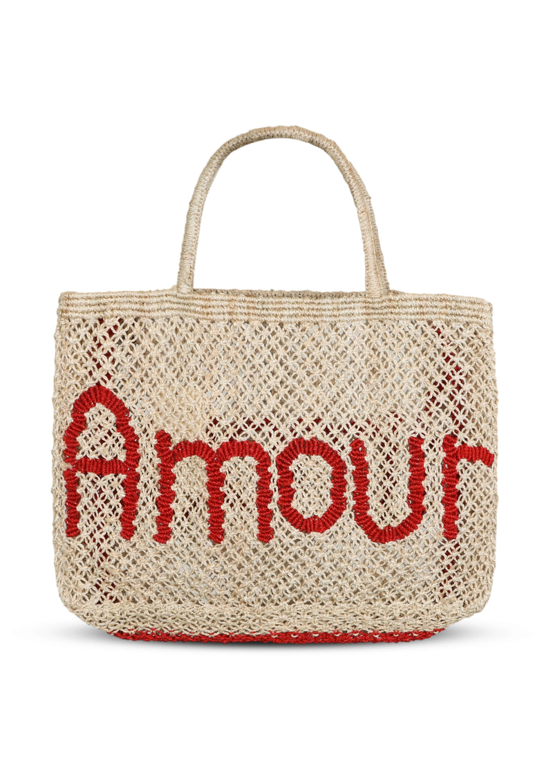 Amour Jute Bag Natural/Scarlet
