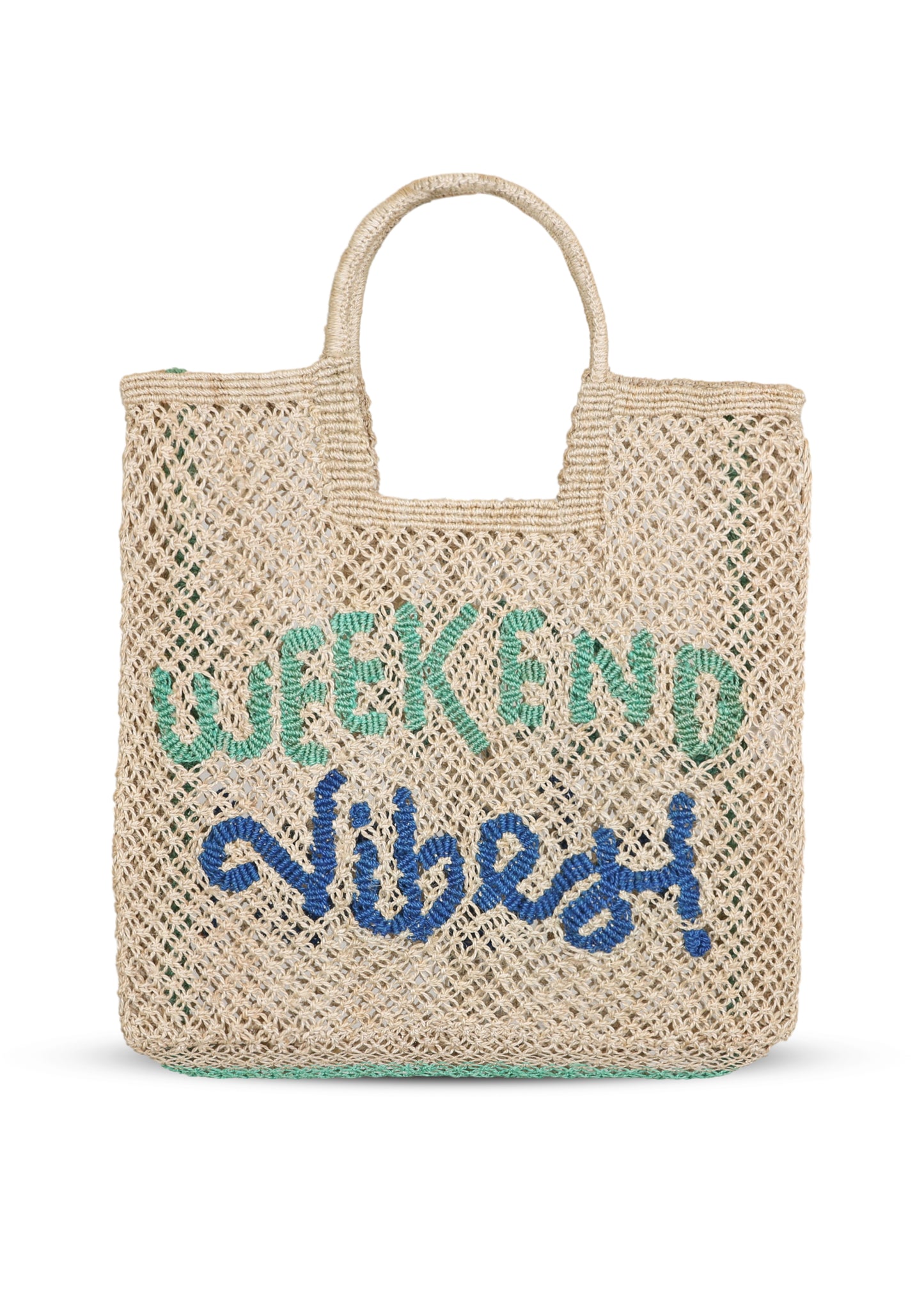 Load image into Gallery viewer, Stella Weekend Vibes Jute Bag Natural/Aqua - Bag
