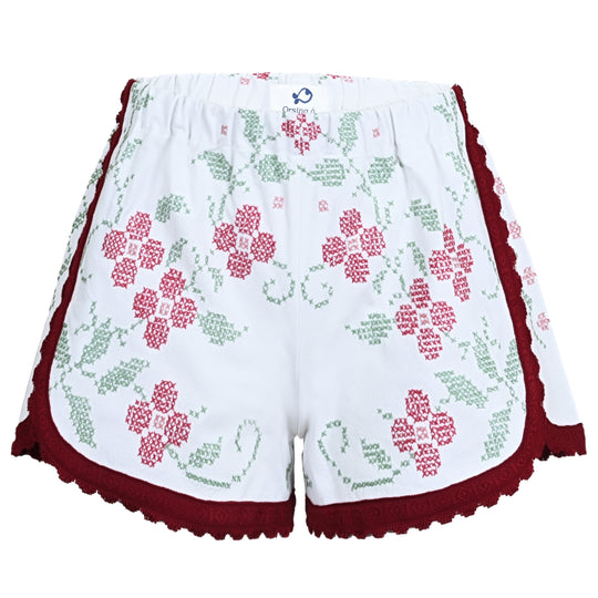 Orsina Cotton Shorts Ruby Trim Floral M