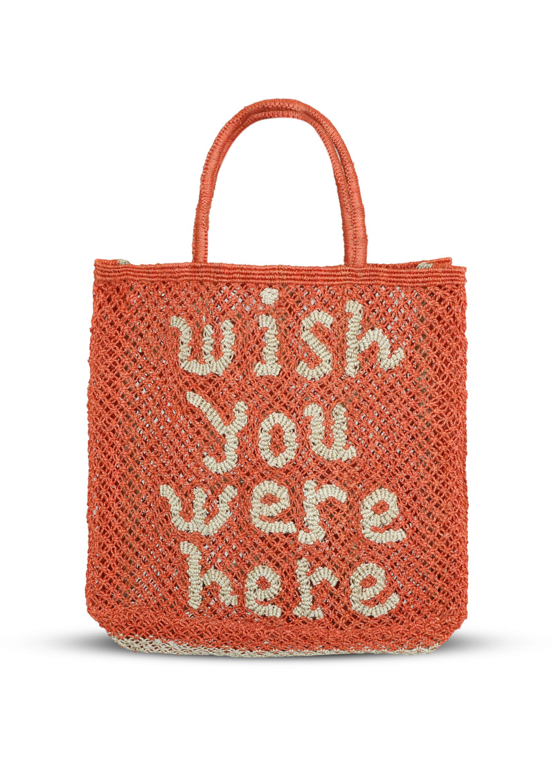 Wish You Were Here Jute Bag Peach