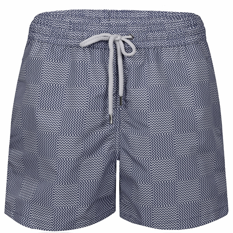 Santos Copa Check Print Swimshorts Dusk