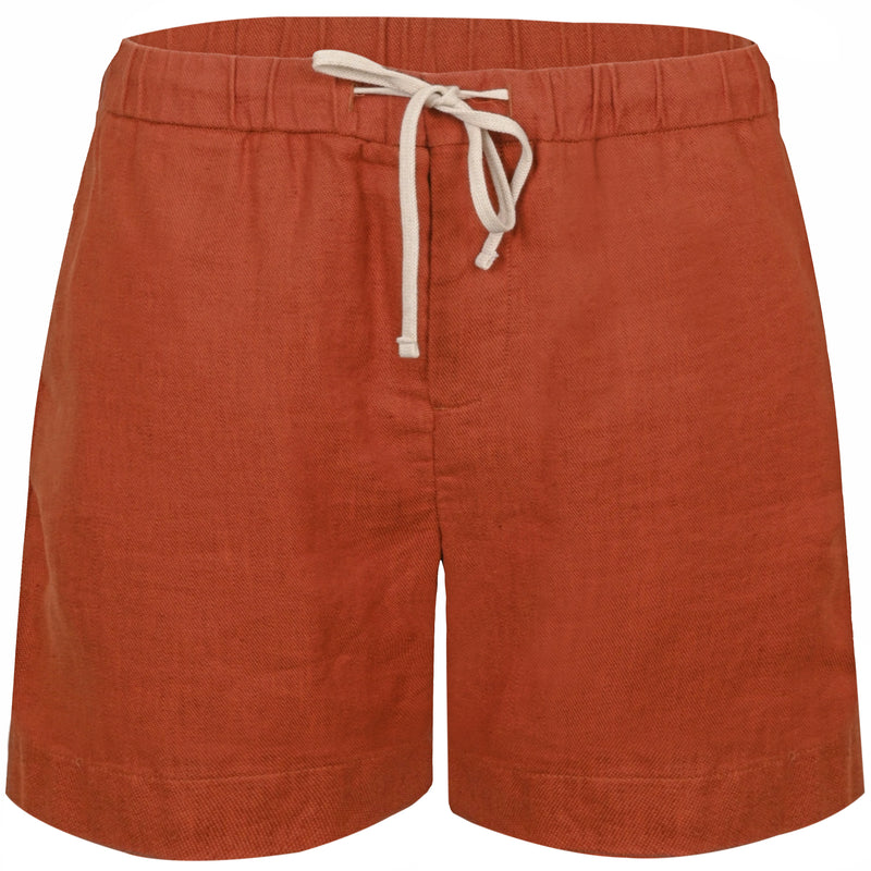 Felipe Twill Linen Shorts Silk Brown