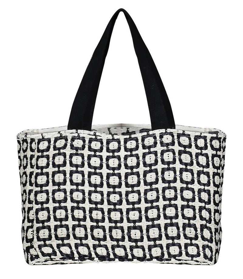 Black Dog Tooth Beach Bag