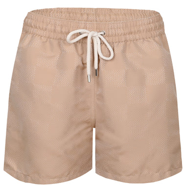 Rio Copa Check Print Jacquard Swimshorts Sand - Swim Shorts
