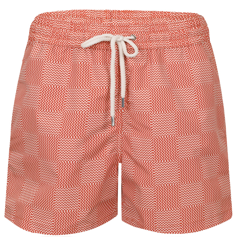 Rio Copa Check Print Swimshorts Burnt Orange