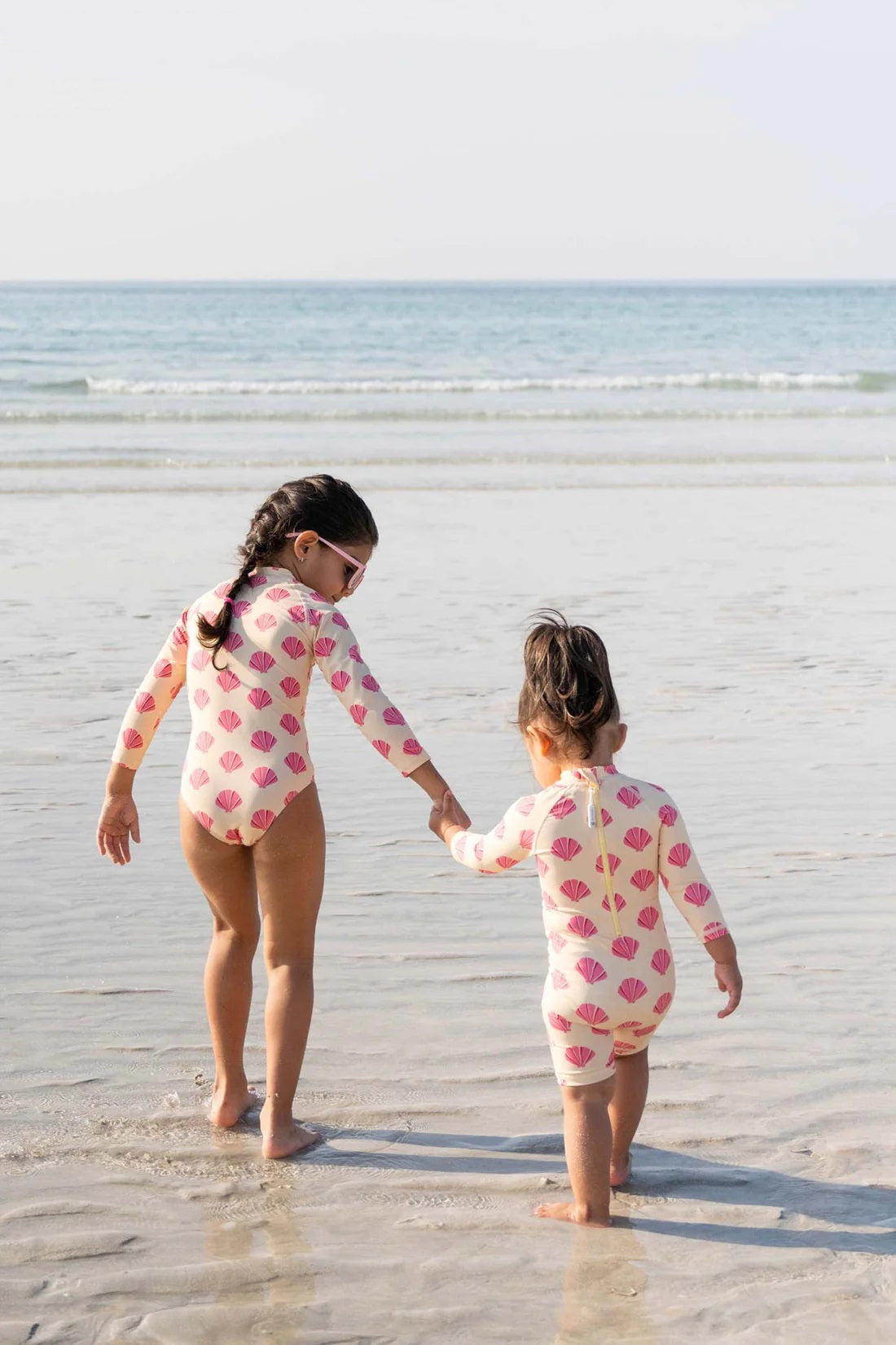 Load image into Gallery viewer, Baby Swimsuit Long Sleeve Beach Shells - One Piece
