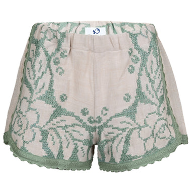 Orsina Cotton Shorts Duck Egg Blue Print M - Shorts