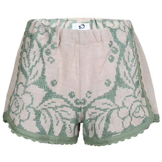 Orsina Cotton Shorts Duck Egg Blue Print M