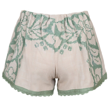 Orsina Cotton Shorts Duck Egg Blue Print M - Shorts