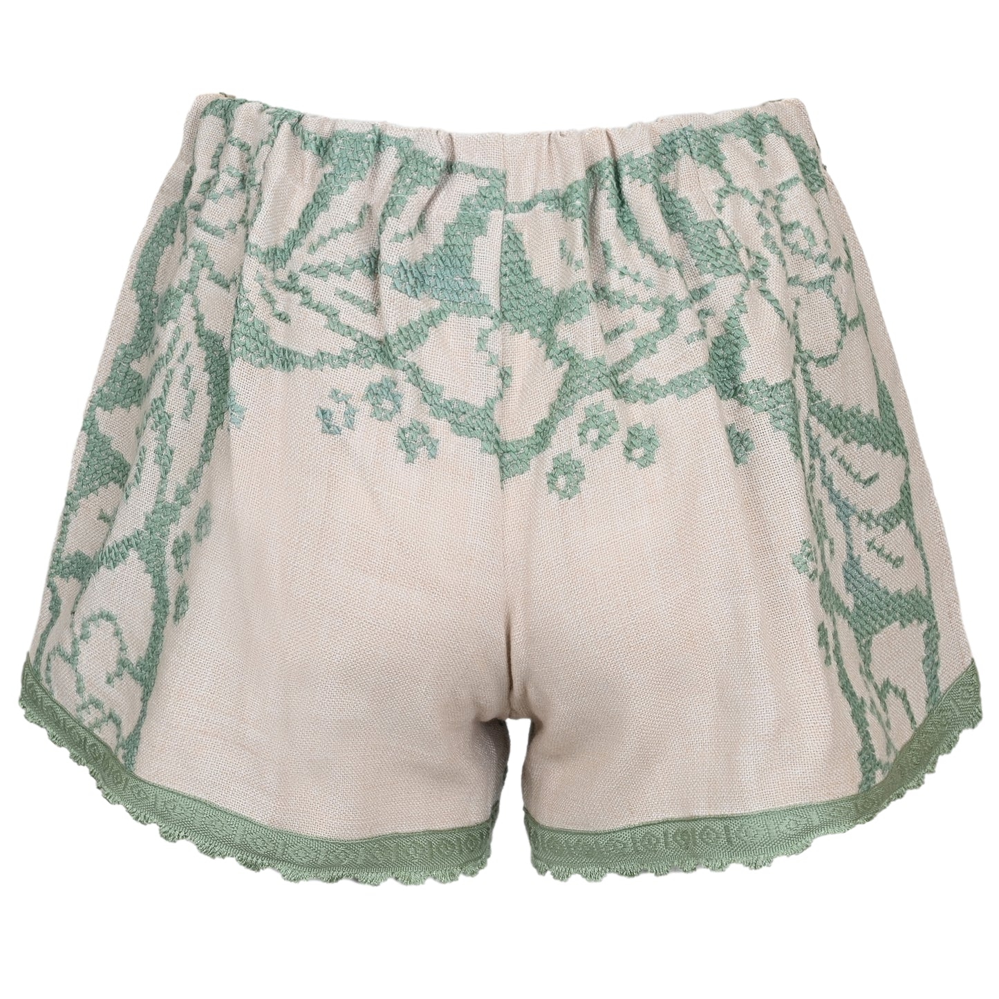Load image into Gallery viewer, Orsina Cotton Shorts Duck Egg Blue Print M - Shorts
