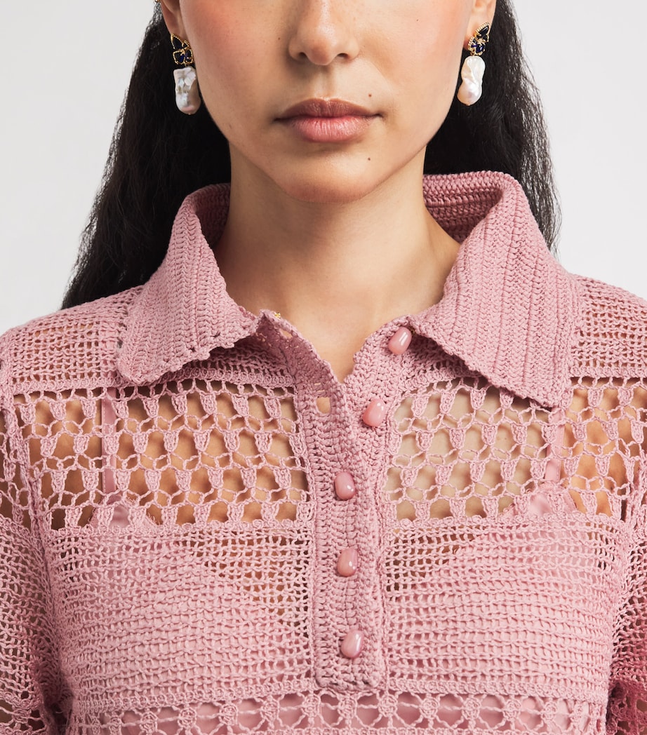 Load image into Gallery viewer, Wanderlust Sun Crochet Shirt

