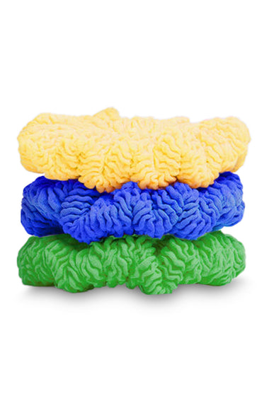 3 Pack Kids Scrunchies Sunflower/Royalblue/Emerald