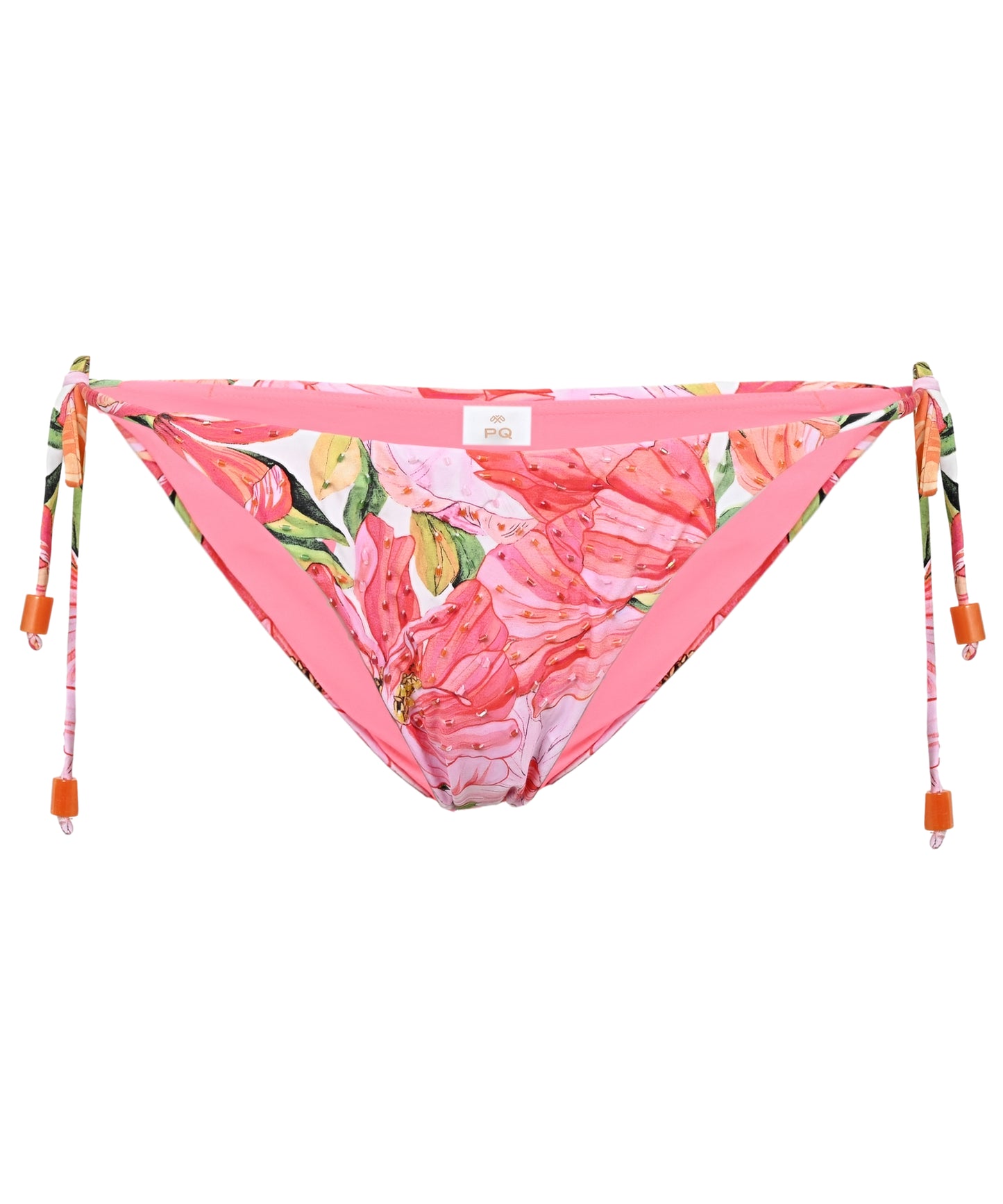 Embroidered Tie Full Bikini Bottom Flora - Bikini Bottom